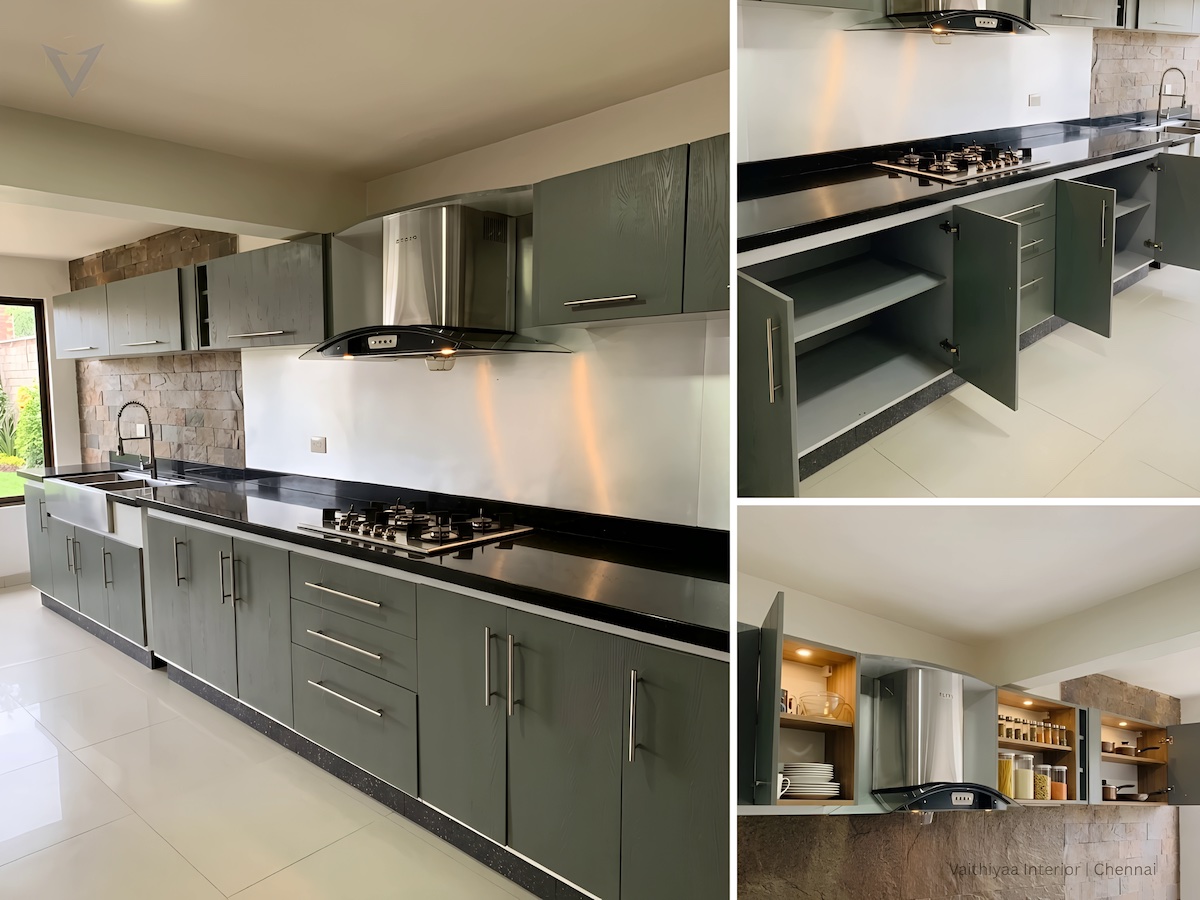 Elegant L-shaped kitchen